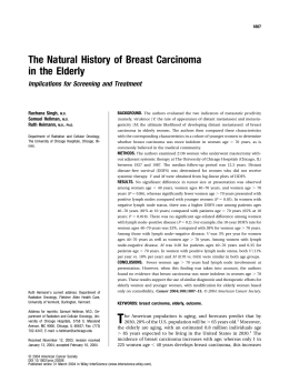 The natural history of breast carcinoma in the elderly