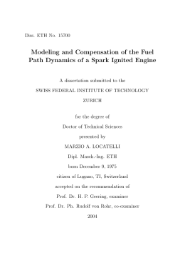 Modeling and Compensation of the Fuel Path - ETH E