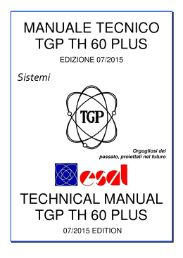 MANUALE TECNICO TGP TH 60 PLUS TECHNICAL MANUAL TGP
