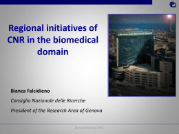 Regional initiatives of CNR in the biomedical domain - imati-cnr