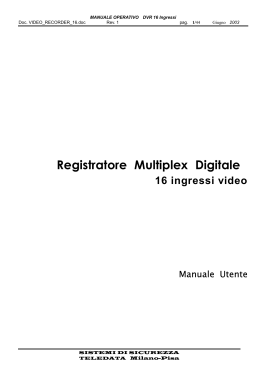 Registratore Multiplex Digitale 16 ingressi video
