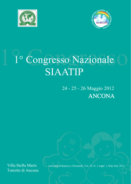 1° Congresso Nazionale SIAATIP - Anestesia Pediatrica e Neonatale