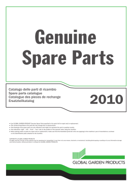 Catalogo delle parti di ricambio Spare parts catalogue Catalogue