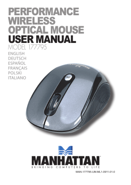 PERFORMANCE WIRELESS OPTICAL MOUSE USER MANUAL