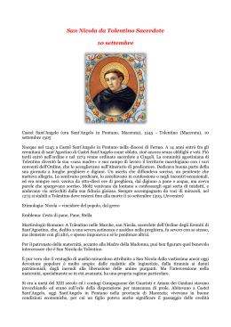 San Nicola da Tolentino Sacerdote 10 settembre