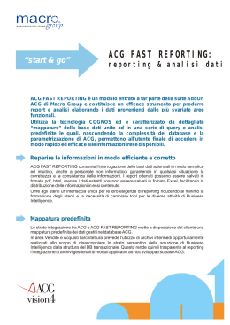 scheda ACG Fast reporting