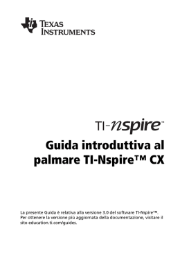 Guida introduttiva al palmare TI-Nspire™ CX