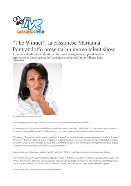 “The Winner”, la cassanese Marianna Pontrandolfo presenta un