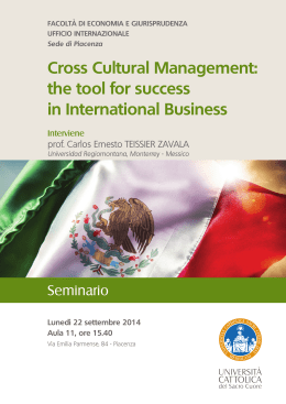 Cross Cultural Management: the tool for success in International