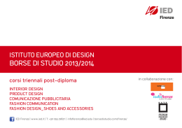 BORSE DI STUDIO 2013/2014 - Istituto Europeo di Design