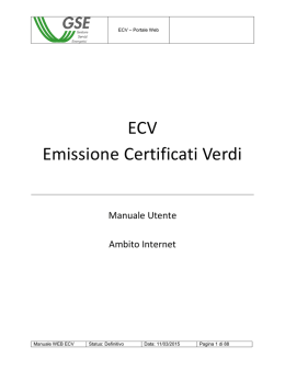 ECV Emissione Certificati Verdi