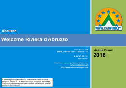Listino Prezzi Welcome Riviera d`Abruzzo