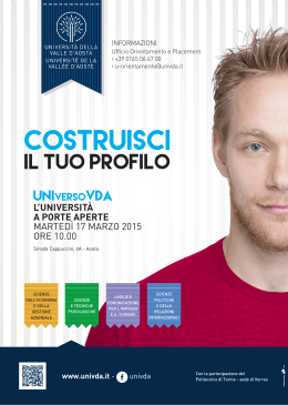 il tuo profilo - Università della Valle d`Aosta