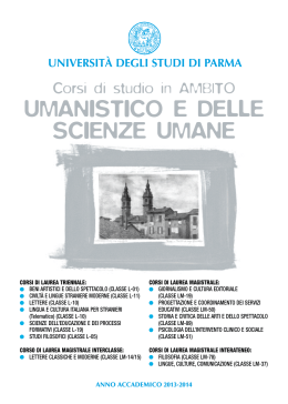 umanistico e delle scienze umane - Università degli Studi di Parma