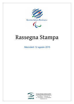 Rassegna Stampa - Comitato Italiano Paralimpico