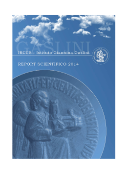 Report Scientifico 2014 - Istituto Giannina Gaslini