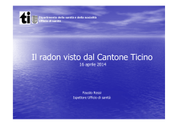 Il radon visto dal Cantone Ticino