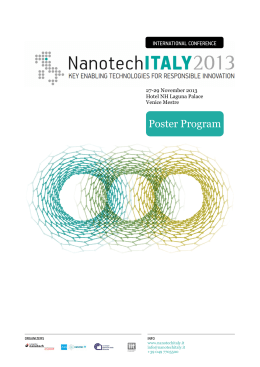 Poster Program - Nanotechitaly 2013