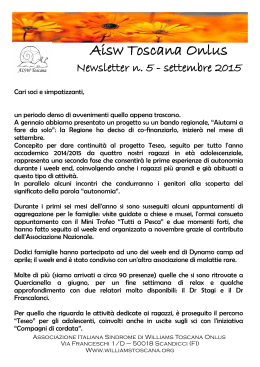 Aisw Toscana Onlus - Associazione Italiana Sindrome di Williams
