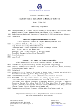 Health Science Education in Primary Schools