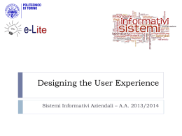 Designing the User Experience - e-Lite
