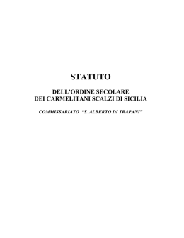STATUTO NAZIONALE - Carmelitani Scalzi di Sicilia