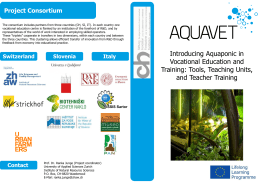 Introducing Aquaponic in Vocational Education and Training