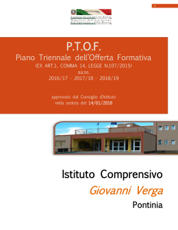 ptof 2016 19 ic verga pontinia - Istituto Comprensivo Giovanni Verga