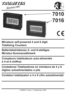 Miniature self-powered 4 and 6 digit Totalising Counters