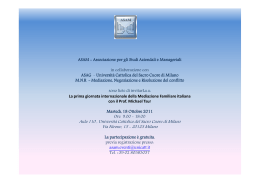 Evento 18 Ottobre Milano - MNR - Mediazione, Negoziazione e