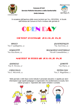 Open day Scuole dell`Infanzia A.S. 2015/2016