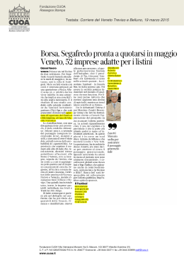 Testata: Corriere del Veneto Treviso e Belluno, 19 marzo 2015