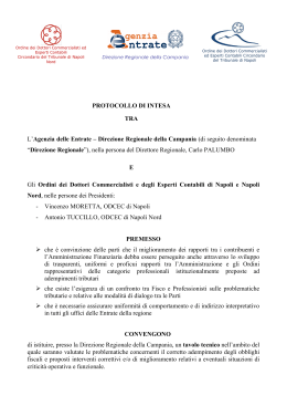 Protocollo di intesa del 22 luglio 2015 con Odcec di Napoli e Odcec
