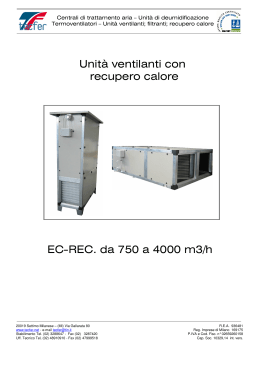 EC-REC. da 750 a 4000 m3/h Unità ventilanti con recupero