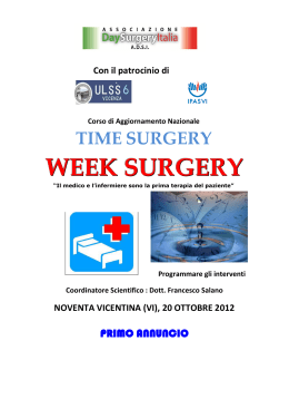 WEEK SURGERY - Collegio IPASVI