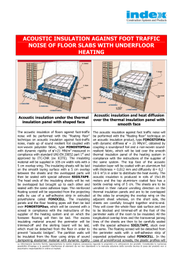 acoustic insulation against foot traffic noise of floor slabs
