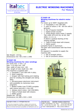 ELECTRIC WINDING MACHINES For Motors