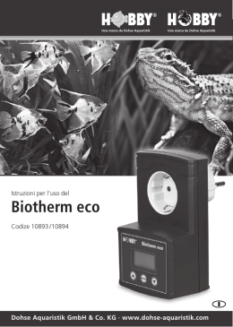 Istruzioni per l`uso / Biotherm eco