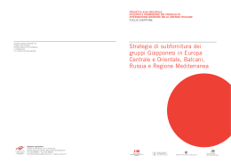 Strategie di subfornitura dei gruppi Giapponesi in Europa Centrale e