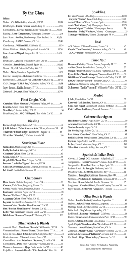Wine List - Hank`s Seafood Restaurant