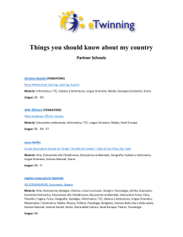 Things you should know about my country Partner Schools