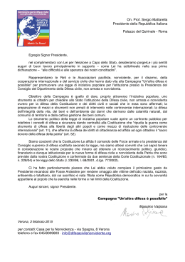 Lettera al Presidente Mattarella della Campagna