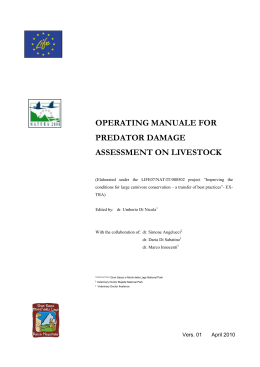 operating manuale for predator damage assessment on livestock