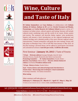 Wine, Culture. and Taste of Italy.