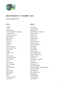 lista cortometraggi iscritti Arno Stream Fest