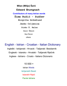 English - Istrian - Croatian - Italian Dictionary