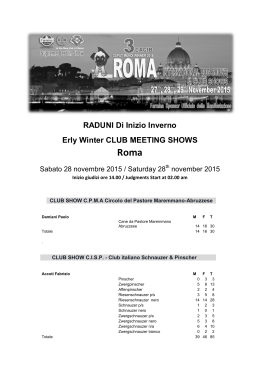 RADUNI Di Inizio Inverno Erly Winter CLUB MEETING