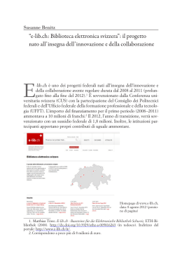 “e-lib.ch: Biblioteca elettronica svizzera”: il progetto nato all`insegna