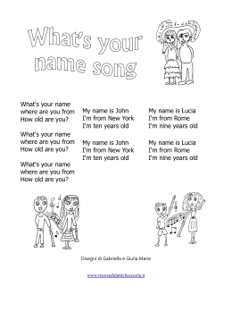 what`s your name song - Risorsedidattichescuola.it