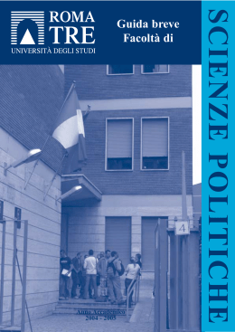Opuscolo Sc Politiche 07-07 - Università degli Studi Roma Tre